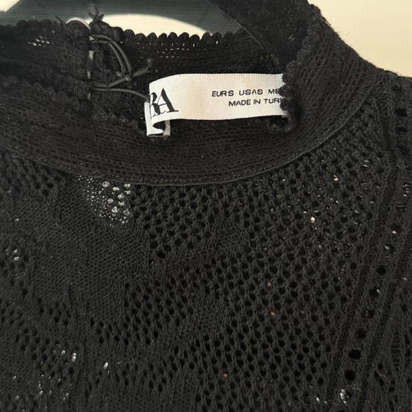 Zara Top Lace Long Sleeve Blouse - Picture 4 of 8